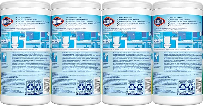 Clorox Disinfecting Wipes Value Pack, Bleach Free Cleaning Wipes, 75 Count Each, Pack of 4