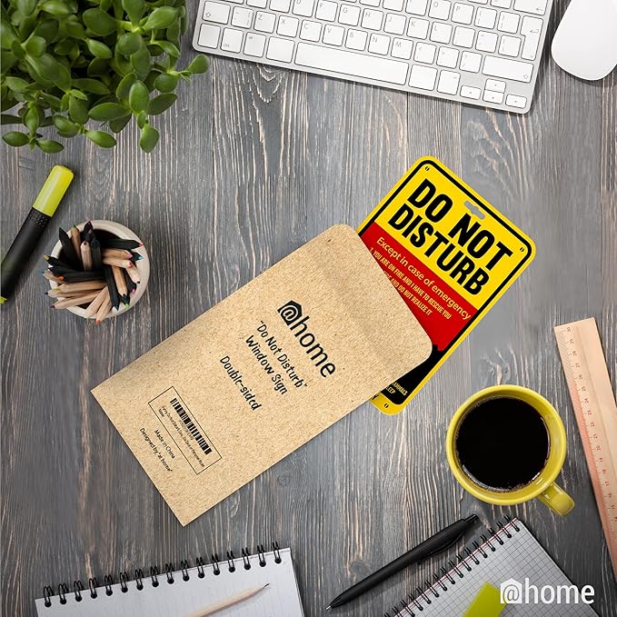 At-Home Do Not Disturb Sign Funny Privacy for the Office Cubicle Desk or Personal Room Door Sign