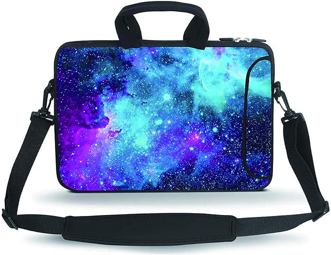 14 15 15.4 15.6 inch Messenger Bag Carrying Case Sleeve with Handle Accessory Pocket Fits 14 to 15-Inch Laptops/Notebook/Ebooks/Kids Tablet/Pad(Galaxy)