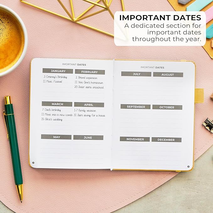 Clever Fox Address Book with alphabetic tabs - PU Leather Telephone and Address Book for Keeping Contacts Safe, Contact Organizer Journal, Small Size (4.0″ x 5.5″), Hardcover, Amber Yellow