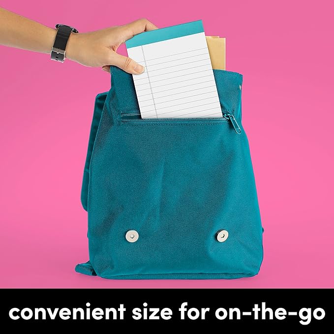 PAPERAGE Lined Legal Pads, (Rainbow), 12 Pack Note Pads, 50 Sheets Each, Wide/Legal Ruled, Note Pads, Paper, 5 inches x 8 inches