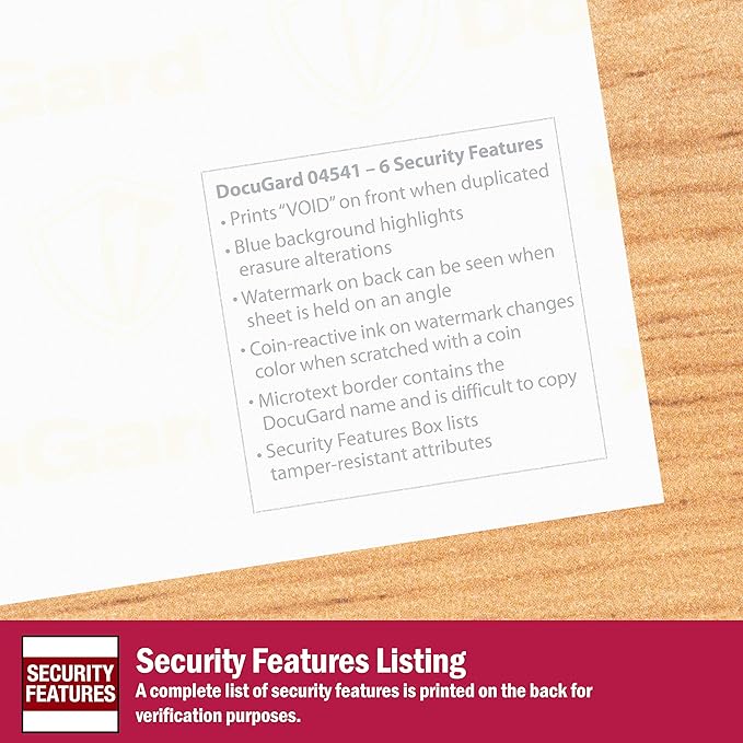 DocuGard Standard Medical Security Paper for Printing Prescriptions and Preventing Fraud, CMS Approved, 6 Security Features, Laser and Inkjet Safe, Blue, 8.5 x 11, 24 lb., 500 Sheets (04541)