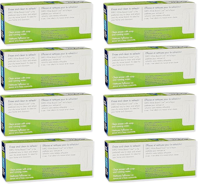 EXPO 81505 Block Eraser Dry Erase Whiteboard Board Eraser, Soft Pile, 5 1/8 W x 1 1/4 H - Pack of 8