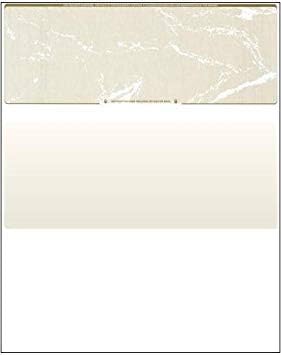 Business Voucher Check Stock - 500 Sheets, Check on Top, Gold Marble