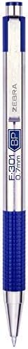 Zebra Pen Fine Point F 301, Combo Pack of 2 BLACK INK & 2 BLUE INK metal pens (Total of 4 Pens), Ballpoint Stainless Steel Retractable 0.7mm fine point ink pens