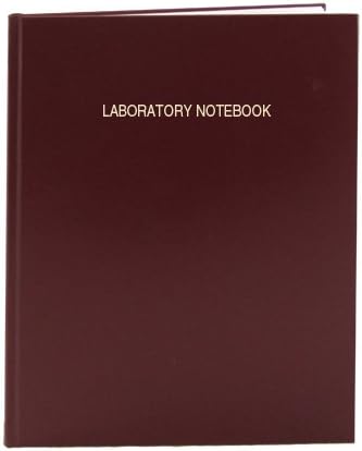 BookFactory Lab Notebook - 96 Pages (.25" Grid Format), 8" x 10", Burgundy Cover, Section Sewn Hardbound Laboratory Notebook (LIRPE-096-SGR-A-LMT1)