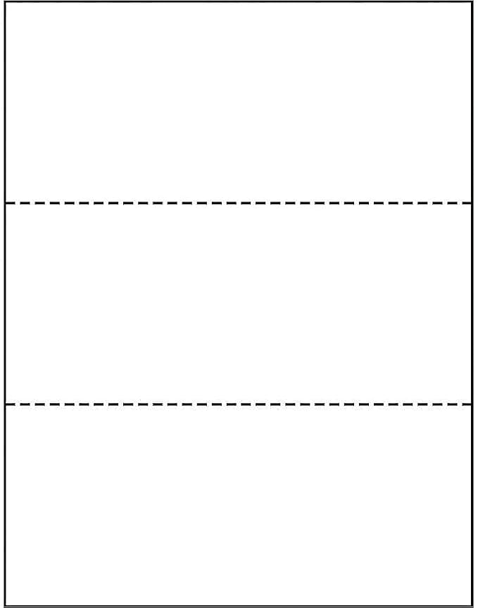 PrintWorks Professional Perforated Paper for Statements, Invoices, Gift Certificates, Coupons and More, 8.5 x 11, 24 lb, 2 Horizontal Perfs 3 2/3" and 7 1/3" From Bottom, 2500 Sheets, White (04122C)