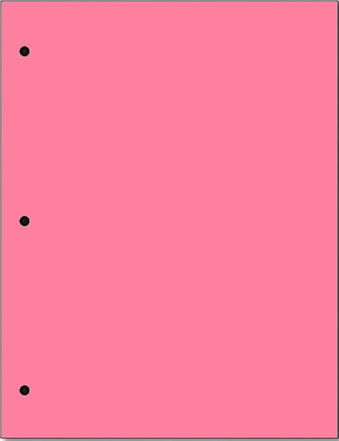 Copy And Printing Color Paper, 20 Lb. 3 Hole Punch 500 Sheets Per Ream. (Cherry)
