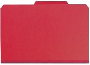 Smead Classification Folder, Legal, 2/5 Right of Center, 2 Dividers Bright Red, 10 per Box (19031)