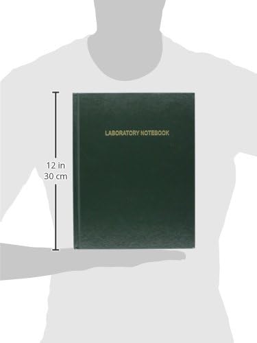 BookFactory Lab Notebook - 96 Pages (.25" Grid Format), 8" x 10", Green Cover, Section Sewn Hardbound Laboratory Notebook (LIRPE-096-SGR-A-LGT1)