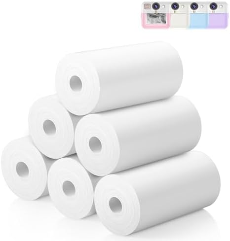 Kids Instant Print Camera Paper - 6 Rolls Thermal Printing Refill Set for Toddler Camera, Coreless Thermal Paper, Compatible with Thermal Printers