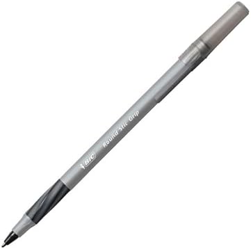 BIC Round Stic® Grip™ Xtra-Comfort Medium Ball Point Pen, Black, 12 Pack