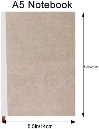 Lined Refill Paper for Hardcover Leather Notebook, A5 Refill Page for Refillable Notebook with Pocket, 240 Pages Notebook Paper with Ribbon Bookmark