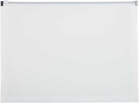 JAM PAPER Plastic Envelopes with Zip Closure - Letter Booklet - 9 3/4 x 13 - White - 3/Pack
