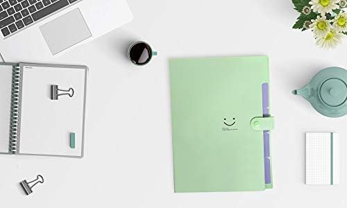 SKYDUE Letter A4 Paper Expanding File Folder Pockets Accordion Document Organizer (Green)