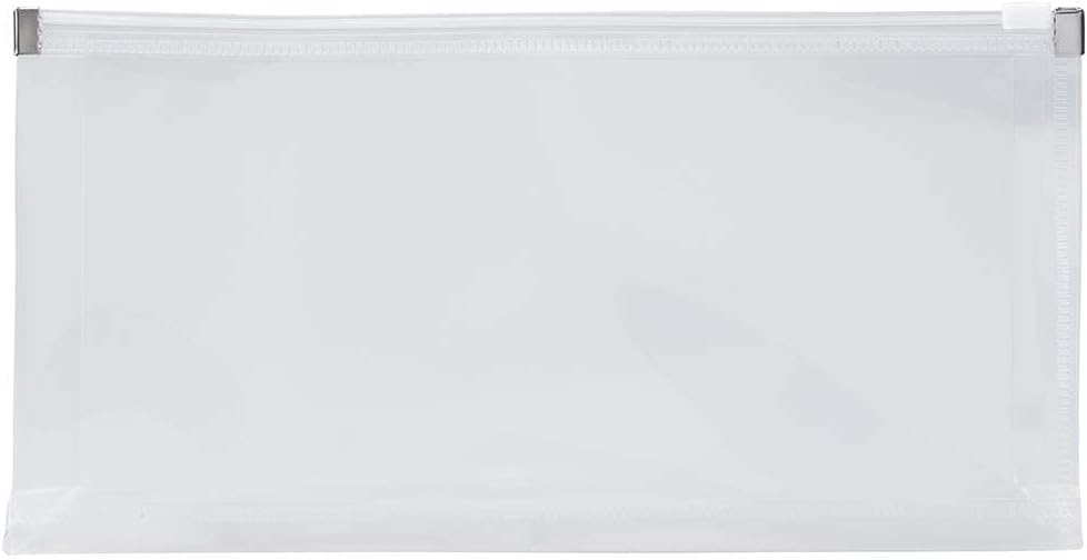 JAM PAPER Plastic Envelopes with Zip Closure - #10 Booklet Wallet - 5 x 10 - Clear - 12/Pack