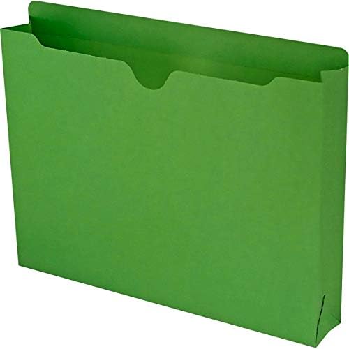 Smead File Jacket, Reinforced Straight-Cut Tab, 2" Expansion, Letter Size, Green, 50 per Box (75563)