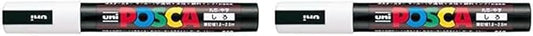 uni Posca Medium Marker, White (PC5M.1) (Pack of 2)