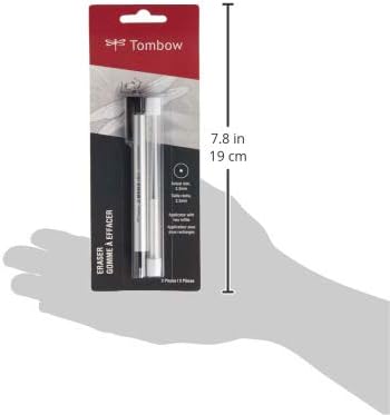 Tombow 57315 Mono Zero Eraser and Refill Value Pack, Round 2.3mm. Precision Tip Pen-Style Eraser with Refill