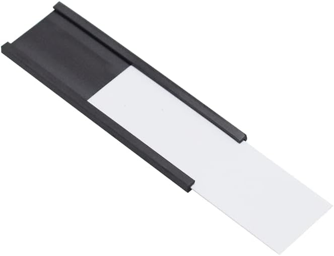 C Channel Magentic Label Holders 2x5.5 Inches with Paper Inserts and Clear Plastic Protectors,Magnetic Data Card Holders File Cabinet Labels,Pack of 50