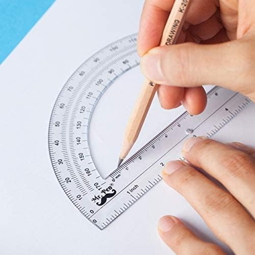 Mr. Pen- Protractor, 9 Pc Protractor Set, Protractor Ruler, Drafting Tools, Circle Protractor, Protractor for Kids, Protractors Classroom Set, Large Protractor, Protactor 360 Degree, Math Geometry Set