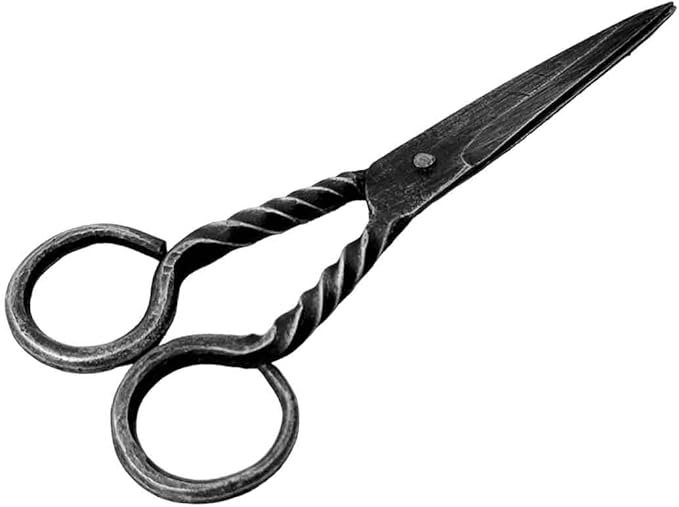 Hand Forged Twisted Medieval Scissor Wrought Iron Handmade Vintage Scissor Blacksmith Craft Scissor for Classic Look Black Antique Finish Heavy Duty Sharp Scissor BY LIVING IDEAS