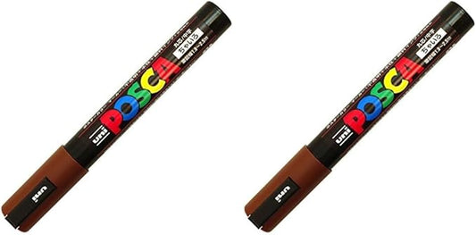 uni Posca Medium Marker, Brown (PC5M.21) (Pack of 2)