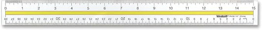 Acrylic Data Highlight Reading Ruler with Tinted Guide, 15" Clear