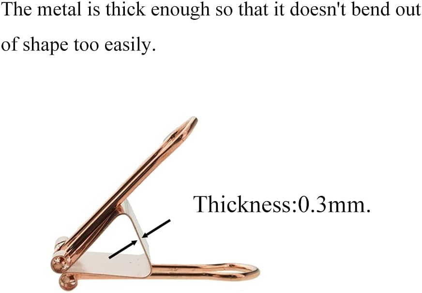 HAHIYO Binder Clips Paper Clamps Spring Steel Sturdy 0.98 inch Width 0.31 Inch Capacity No Sharp Edges Heavy Duty Tight Grip Reusable Rose Gold Metal Bright Finish for Home Office School 25 Pack