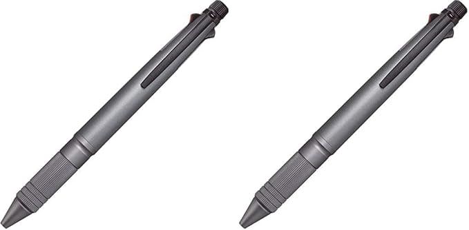 uni Jetstream 4&1 Metal Edition, 0.5mm Ballpoint Pen (Black, Red, Blue, Green) and 0.5mm Mechanical Pencil, Gun Metallic (MSXE52000A05.43) (Pack of 2)