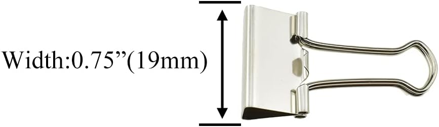 HAHIYO Binder Clips Paper Clamps Spring Steel Sturdy Small 0.75 inches Width 0.2 Inch Capacity No Sharp Edges Heavy Duty Tight Grip Reusable Silver Metal Bright Finish for Home Office School 30 Pack