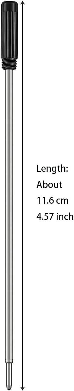 MengRan 4.5'' Ballpoint Ink Pen Refills for Twist Pens,1mm Medium Tip, Compatible with Cross Pen Refills (8513)(10 Pcs Black Ink)