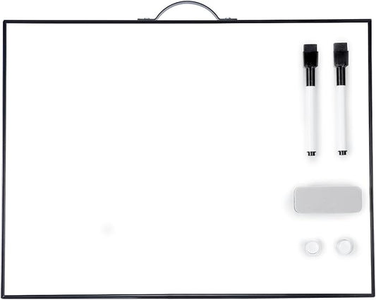 TSJ OFFICE Small White Board - 12 X 16 Inches Portable Aluminum Frame Magnetic Dry Erase Board with Holder, to Do List Notepad for Office, Home, School