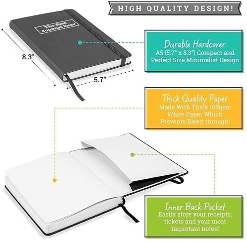 Daily Positivity Journal For Happiness, Wellness, Mindfulness & Self Care - Inspirational Journals To Write In, Writing Prompt Journal & Guided Journal Gifts For Men & Women - Hardcover Diary Notebook