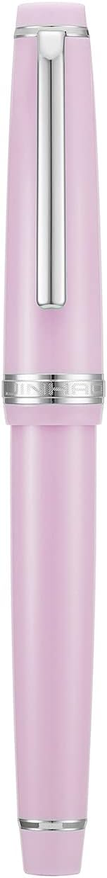 Jinhao 82 Pink Acrylic Fountain Pen, Iridium Bent Nib Classic Design Smooth Writing Pen with Ink Converter (Silver Trim)