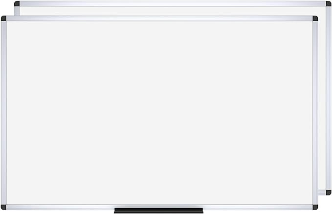 VIZ-PRO Dry Erase Board/Whiteboard, Non-Magnetic, Pack of 2, 5' x 3', Wall Mounted Board for School Office and Home