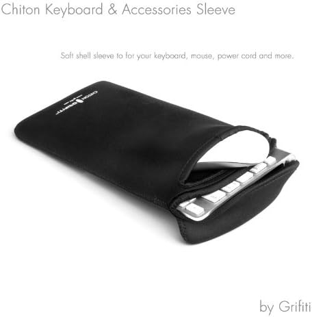GRIFITI Chiton Slim 12 6.5" x 13.5" Neoprene Keyboard Sleeve Cover for Tenkeyless Mechanical & 11-13 Inch 10keyless Keyboards Portable Case - Extra Pocket for Cable, Computer Mouse or Gaming Trackpad