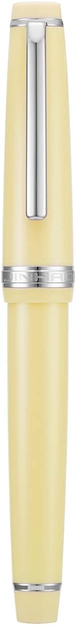 Jinhao 82 Yellow Acrylic Fountain Pen, Iridium Extra Fine Nib Classic Design Smooth Writing Pen with Ink Converter (Silver Trim)