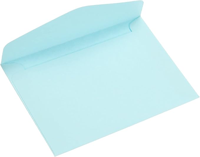 PATIKIL Mini Envelopes, 100 Pack Paper Blank Small Items Storage Business Card Holder for Greeting Note Party, Light Blue