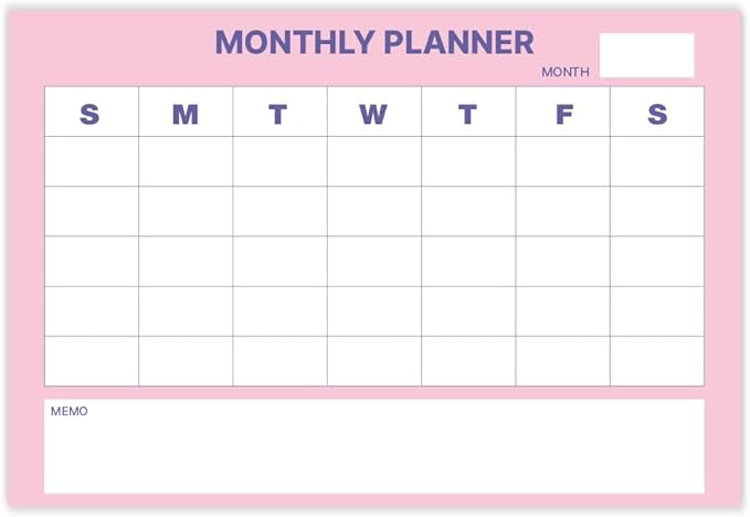 GEEKBEAR Dry Erase Refrigerator Calendar with 3 Markers - Attachable to Any Fridge with Special Suction Cups - Monthly and Weekly Designs, Acrylic - 15.7" x 10.6" (03. Modern Pink, Monthly)