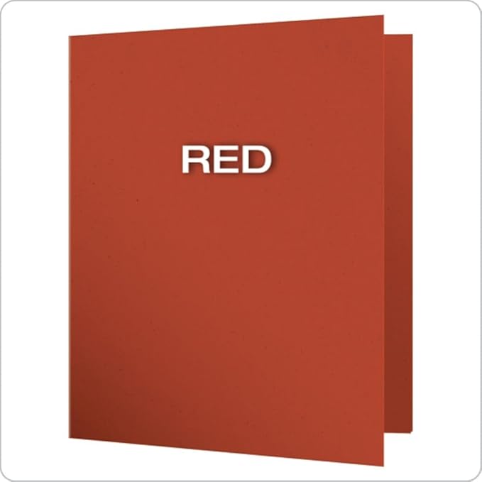 Oxford Earthwise by Oxford Twin Pocket Folders, Letter Size, Red, 25 per Box (78511)
