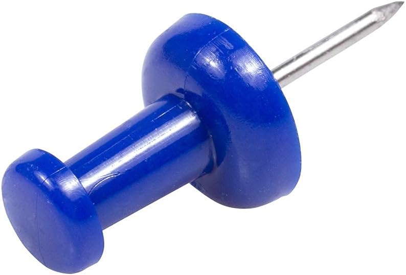 JAM PAPER Colorful Push Pins - Blue Pushpins - 100/Pack