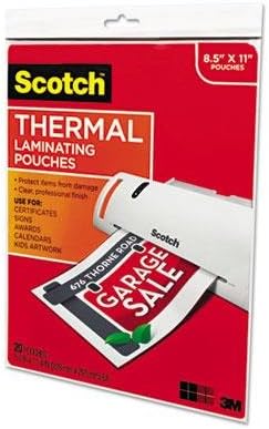 Scotch Thermal Laminating Pouches, Laminate Homemade Ornaments, Christmas Banners and Gift Tags, 5 Mil, 20-Pack Photo Size Laminating Sheets 5 x 7 Inches, Clear