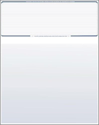 Compuchecks Check on Top Blank Check Paper - 100 Pack, Quick-Books & Laser Printer Compatible - Security Business Checks with Voucher - 8.5" x 11" Blue Pinstripe