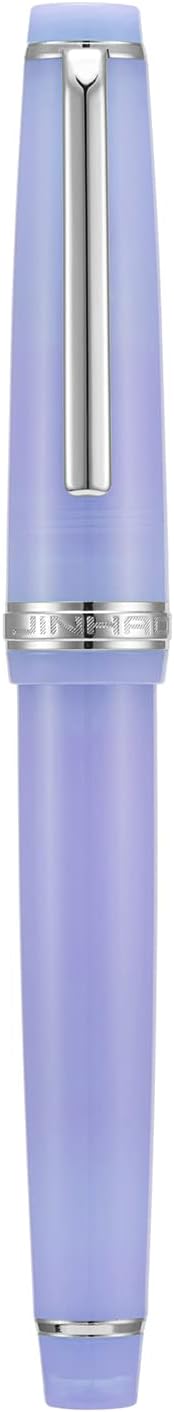Jinhao 82 Acrylic Fountain Pen, Iridium Medium Nib with Ink Converter, Transparent Purple Classic Design Smooth Writing Pen (Silver Trim)