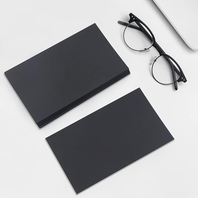 Bercoor 200 Pieces Blank 3 x 5 Inch Index Cards, Heavy Note Cards Study Cards for Office, School Learning, Black