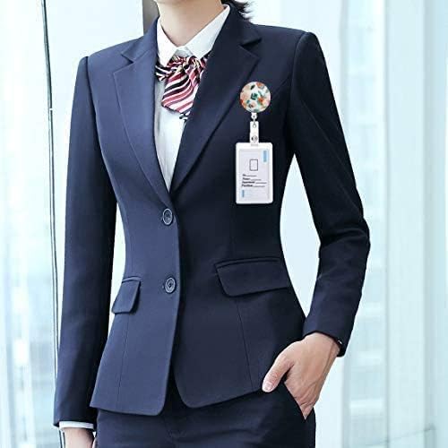 Retractable Badge Reel Clip, Badge Holder with Alligator Clip, Cute Badge Clip on ID Name Card Holders for Nurse Doctor and Office (6Pack Flowers)