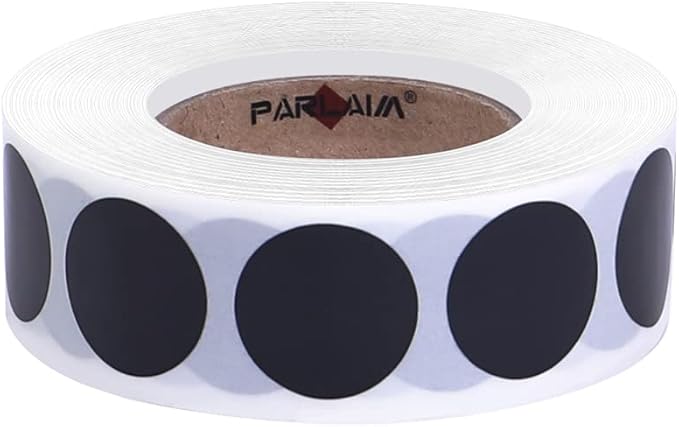 PARLAIM 3/4 Inch Round Permanent Adhesive Color-Code Dot Stickers,1000 Stickers Roll dots Label Dispenser Box Green Circle Stickers Labels (Black)