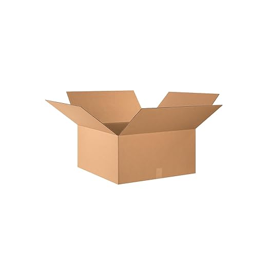 Aviditi Single-Wall Corrugated Box, 24" L x 24" W x 12" H, Kraft, Bundle of 10 (242412)