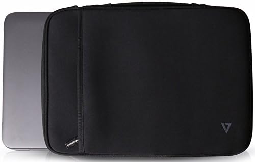 V7 11.6" Water-Resistant Neoprene Ultrabook Sleeve for 12 in Chromebook, 12 in Ultrabook, 11.6 in MacBook Air - CSE5H-BLK-9N
